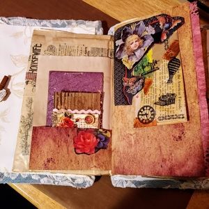 Handmade victorian journal with some vintage ephem